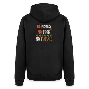 Pas d'agriculteurs - Pas de nourriture - Pas d'avenir - Veste à capuche bio Premium Unisexe - noir - Dos - Nico (187cm)