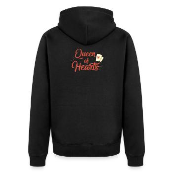 Niedliche Königin der Herz-Karten-Kartenspielergeschenk - Unisex Premium Bio Zip Hoodie - Schwarz - Hinten - Nico (187cm)