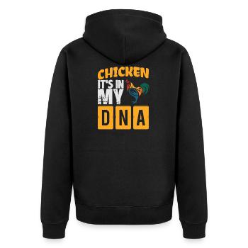 Poulets Dans mon ADN ! Idée cadeau, cadeau - Veste à capuche bio Premium Unisexe - noir - Dos - Nico (187cm)