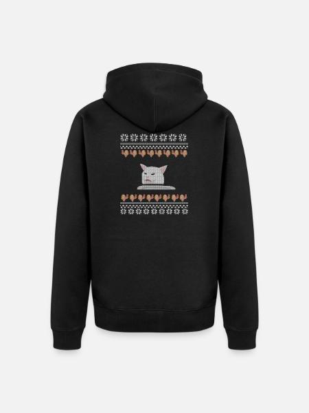 Cat Memes - Unisex Premium Organic Zip Hoodie - black