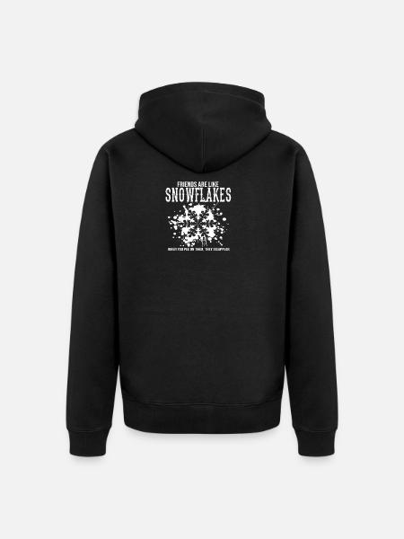 Snowflakes - Unisex Premium Organic Zip Hoodie - black