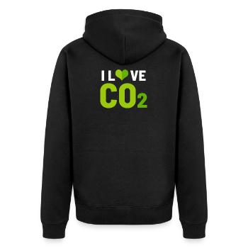 J'aime le CO2 - Veste à capuche bio Premium Unisexe - noir - Dos - Nico (187cm)