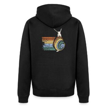 Love Animals Retro Snail Gift Design Idea for - Unisex Premium Organic Zip Hoodie - black - Back - Nico (187cm)