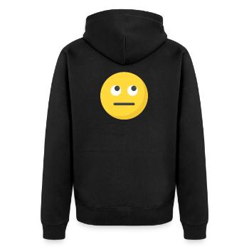 Funny Eye Roll Emoticon Cute Rolling Eyes - Unisex Premium Organic Zip Hoodie - black - Back - Nico (187cm)
