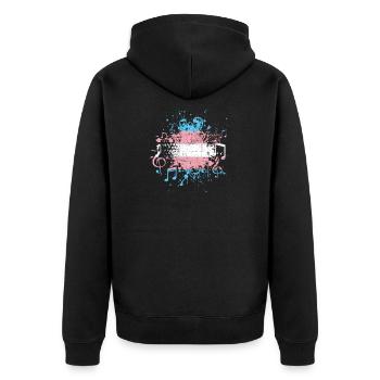 Transgender music - Unisex Premium Organic Zip Hoodie - black - Back - Nico (187cm)