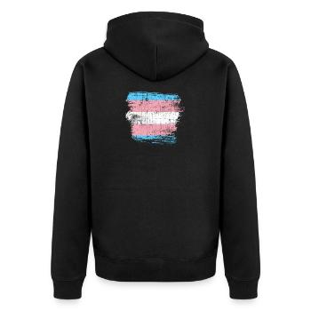 Transgender flag - Unisex Premium Organic Zip Hoodie - black - Back - Nico (187cm)
