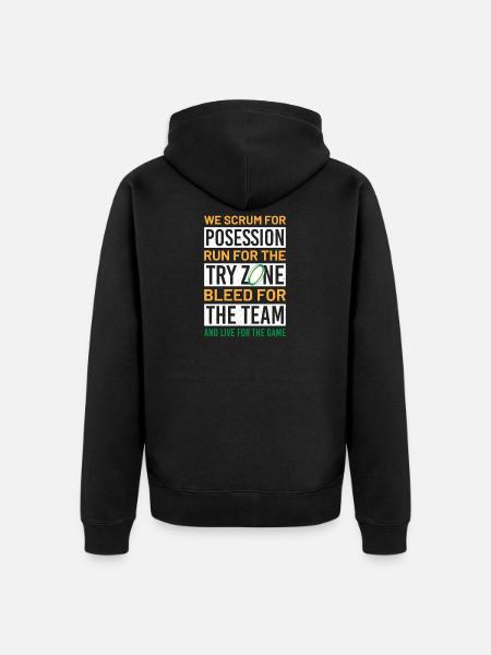 rugby - Unisex Premium Organic Zip Hoodie - black