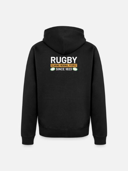 rugby - Unisex Premium Organic Zip Hoodie - black