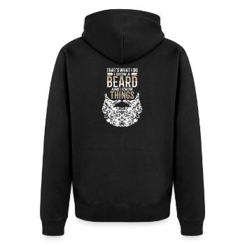 bart - Unisex Premium Bio Zip Hoodie - Schwarz - Hinten - Nico (187cm)