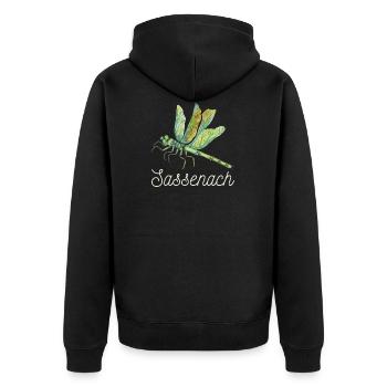 Sassenach Fun Celtic Gift Design Idea graphic - Unisex Premium Organic Zip Hoodie - black - Back - Nico (187cm)