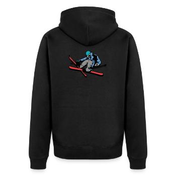 skier - Unisex Premium Organic Zip Hoodie - black - Back - Nico (187cm)