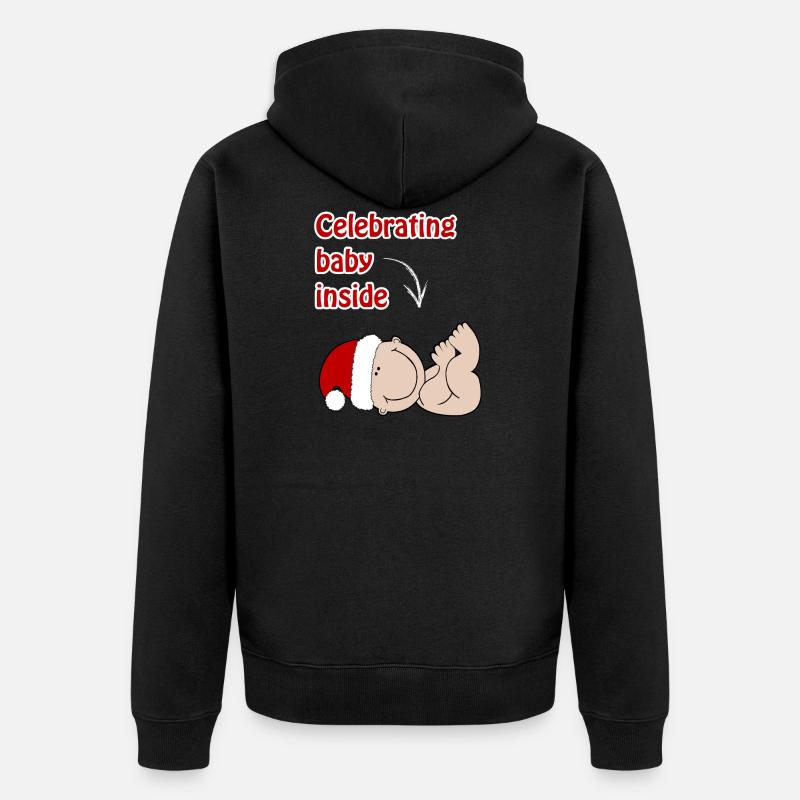 Grossesse Noël T-shirt Bébé - Veste à capuche bio Premium Unisexe - noir