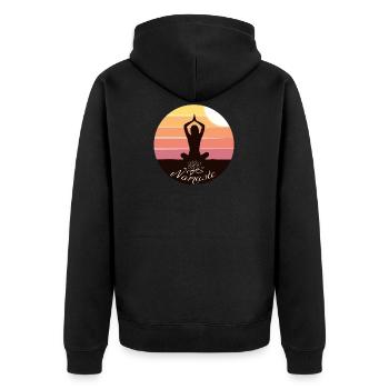 Yoga Fitness Namaste Femme T-shirt Méditation - Veste à capuche bio Premium Unisexe - noir - Dos - Nico (187cm)