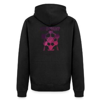 Atomium , Brüssel - Belgien - Unisex Premium Bio Zip Hoodie - Schwarz - Hinten - Nico (187cm)