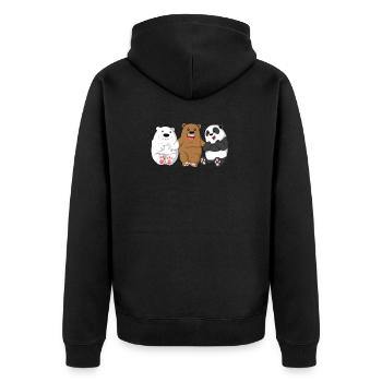 Bears Bearband Panda Bear Polar Bear Brown Bear Gang - Unisex Premium Organic Zip Hoodie - black - Back - Nico (187cm)