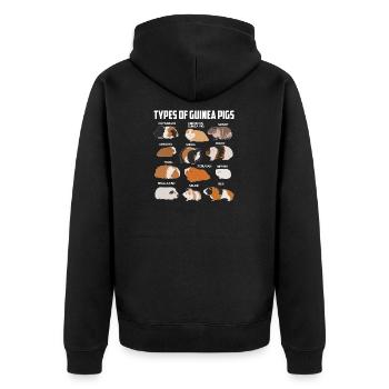 Guinea pig species - Unisex Premium Organic Zip Hoodie - black - Back - Nico (187cm)