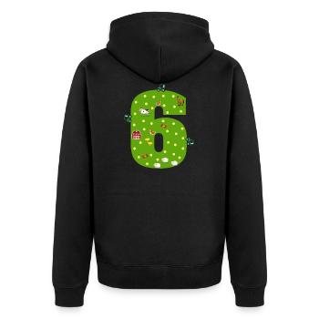 6th birthday Young girl 6 years Farmer farmer - Unisex Premium Organic Zip Hoodie - black - Back - Nico (187cm)