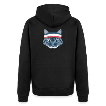 Cats Cat Kitten Cat Mie Sport World Cup Football sp - Unisex Premium Organic Zip Hoodie - black - Back - Nico (187cm)