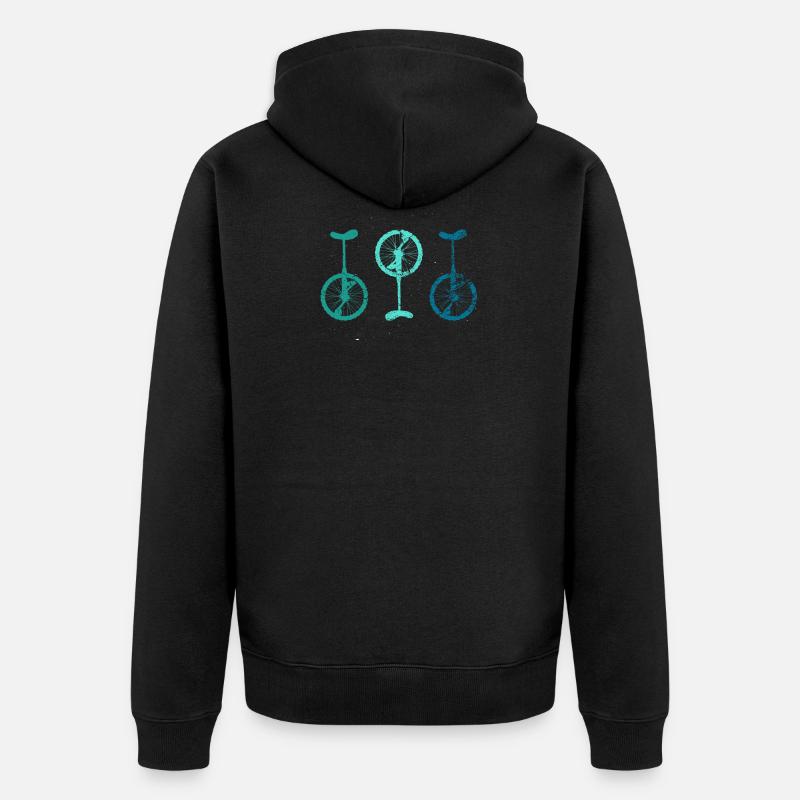 Vintage Einräder Einrad - Unisex Premium Bio Zip Hoodie - Schwarz