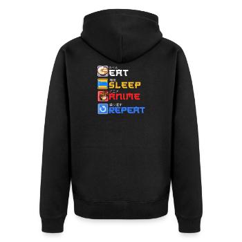 Mangez Sommeil Répétez Anime pour Cosplayer - Veste à capuche bio Premium Unisexe - noir - Dos - Nico (187cm)