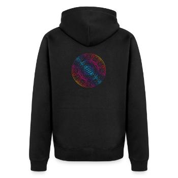 Sacred Geometry TetraFlower - Unisex Premium Organic Zip Hoodie - black - Back - Nico (187cm)