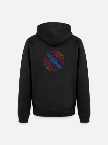 Sacred Geometry TetraFlower - Unisex Premium Organic Zip Hoodie - black