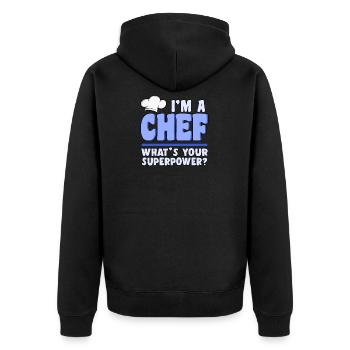 I am chef super-force chef food gift - Unisex Premium Organic Zip Hoodie - black - Back - Nico (187cm)