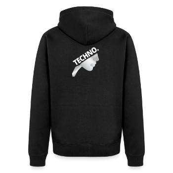 Techno Nonne - Dark Techno, Dark Minimal Techno, H - Veste à capuche bio Premium Unisexe - noir - Dos - Nico (187cm)