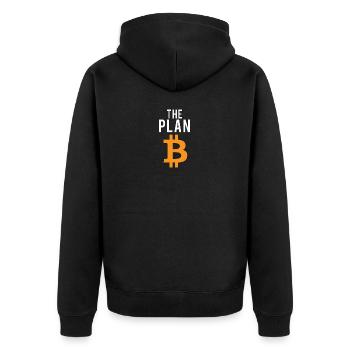 Bitcoin - Unisex Premium Organic Zip Hoodie - black - Back - Nico (187cm)