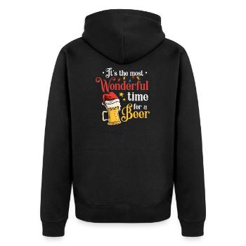 Drôle Fête De Bière De Noël Célébrer Après Ski - Veste à capuche bio Premium Unisexe - noir - Dos - Nico (187cm)