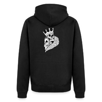 Skull Poker Games Playing Card ASS - Unisex Premium Organic Zip Hoodie - black - Back - Nico (187cm)