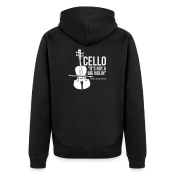 Jokes Orchestra Design Quote Cello Not Big Violin - Unisex Premium Bio Zip Hoodie - Schwarz - Hinten - Nico (187cm)