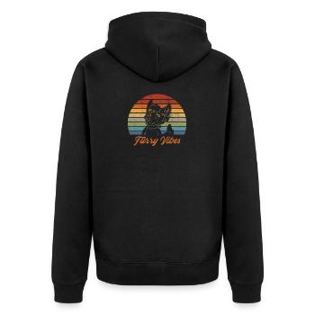 Retro Furry Vibes Furry Fandom Fursuit Furries - Unisex Premium Organic Zip Hoodie - black - Back - Nico (187cm)