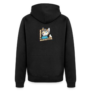 Think Pawsitive Furries Furry Fandom Fursuit Hugs - Unisex Premium Organic Zip Hoodie - black - Back - Nico (187cm)