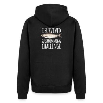 Paroles de poissons Surströmming Challenge drôle cool - Veste à capuche bio Premium Unisexe - noir - Dos - Nico (187cm)