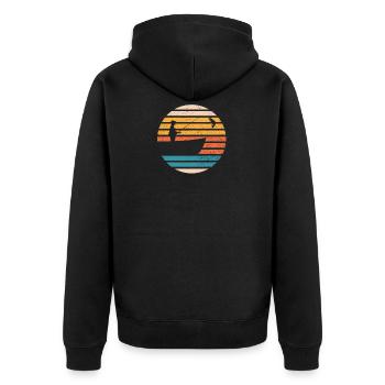 Fishing fishing angler carp sayings funny cool - Unisex Premium Organic Zip Hoodie - black - Back - Nico (187cm)