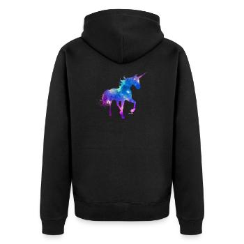 Coloré arc-en-ciel douce idée cadeau licorne - Veste à capuche bio Premium Unisexe - noir - Dos - Nico (187cm)