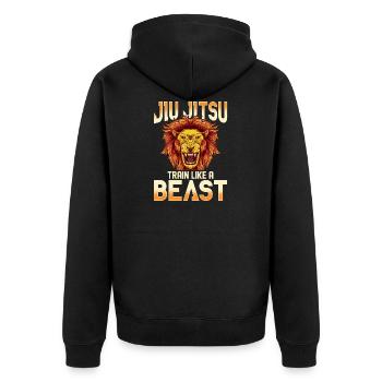 Entraînez-vous et entraînez-vous comme un animal BJJ Jiu Jitsu - Veste à capuche bio Premium Unisexe - noir - Dos - Nico (187cm)
