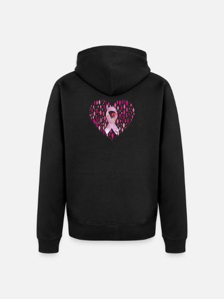 Breast Cancer Awarness - Unisex Premium Organic Zip Hoodie - black