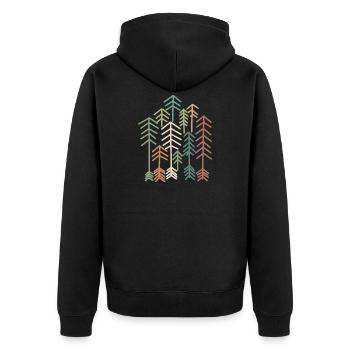 Waldfreund - Wald, Natur, Outdoor - Unisex Premium Bio Zip Hoodie - Schwarz - Hinten - Nico (187cm)