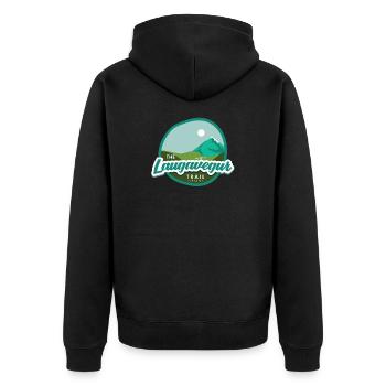 Sentier de randonnée Laugavegur - Islande - Veste à capuche bio Premium Unisexe - noir - Dos - Nico (187cm)