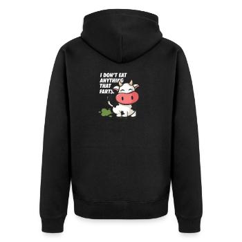 Je ne mange rien qui pète la vache Pups Vegan Veggie - Veste à capuche bio Premium Unisexe - noir - Dos - Nico (187cm)