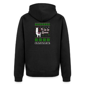 Vilain lama de Noël - Veste à capuche bio Premium Unisexe - noir - Dos - Nico (187cm)