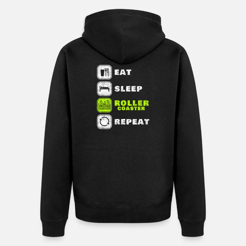 Achterbahn - Unisex Premium Bio Zip Hoodie - Schwarz