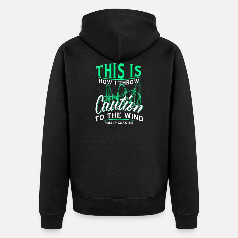 Achterbahn - Unisex Premium Bio Zip Hoodie - Schwarz