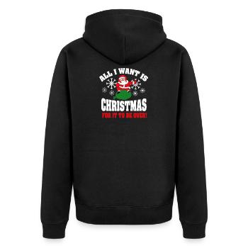 Cadeau de Noël laid anti sarcasme de Noël - Veste à capuche bio Premium Unisexe - noir - Dos - Nico (187cm)