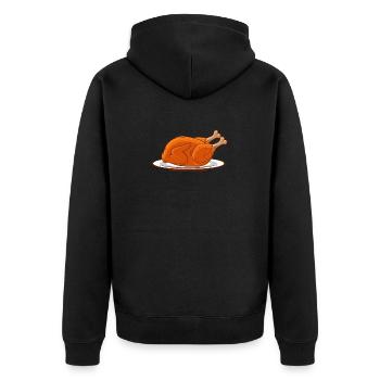 Thanksgiving turkey bird food roast day gift - Unisex Premium Organic Zip Hoodie - black - Back - Nico (187cm)