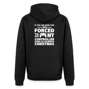 Gamer Christmas - Unisex Premium Organic Zip Hoodie - black - Back - Nico (187cm)