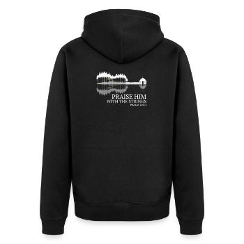 Violin Violin Bible Verse Violinist Church Band - Unisex Premium Organic Zip Hoodie - black - Back - Nico (187cm)