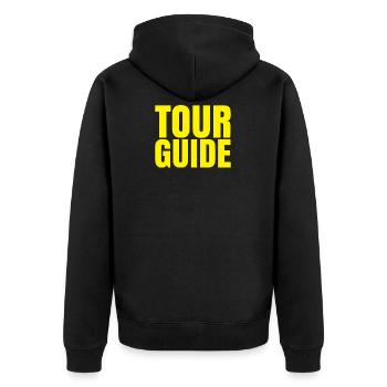 Tour Guide - Unisex Premium Organic Zip Hoodie - black - Back - Nico (187cm)